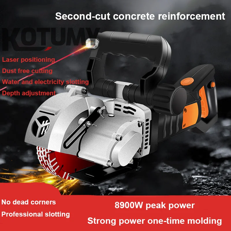 8900W High Wall Chaser Slotting Machine Multifunctional Cutter for Cement Floor Reinforcing Bar Marble Asphalt