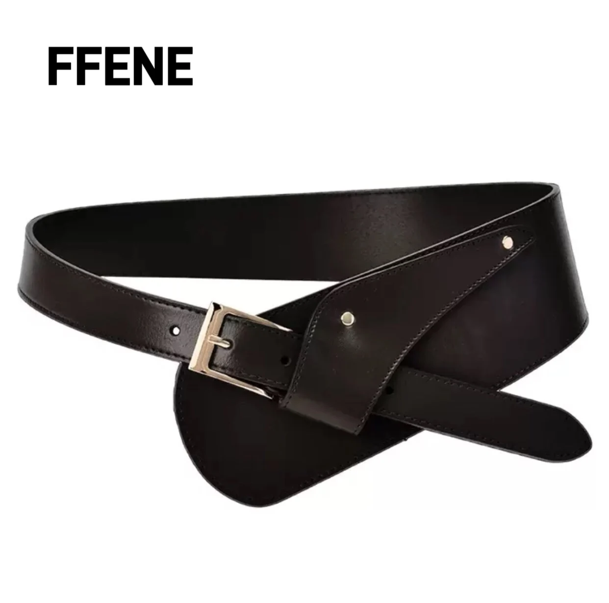 

A new style of women's belt decoration, fashionable and luxurious genuine leather belt with a wide design and adjustable waist