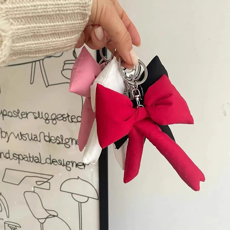 Y2K Trendy 3D Bowknot Keychain Sweet Bow Keyring For Girls Fashion Bag Pendant Backpack Hanging Decoration Couple Gifts