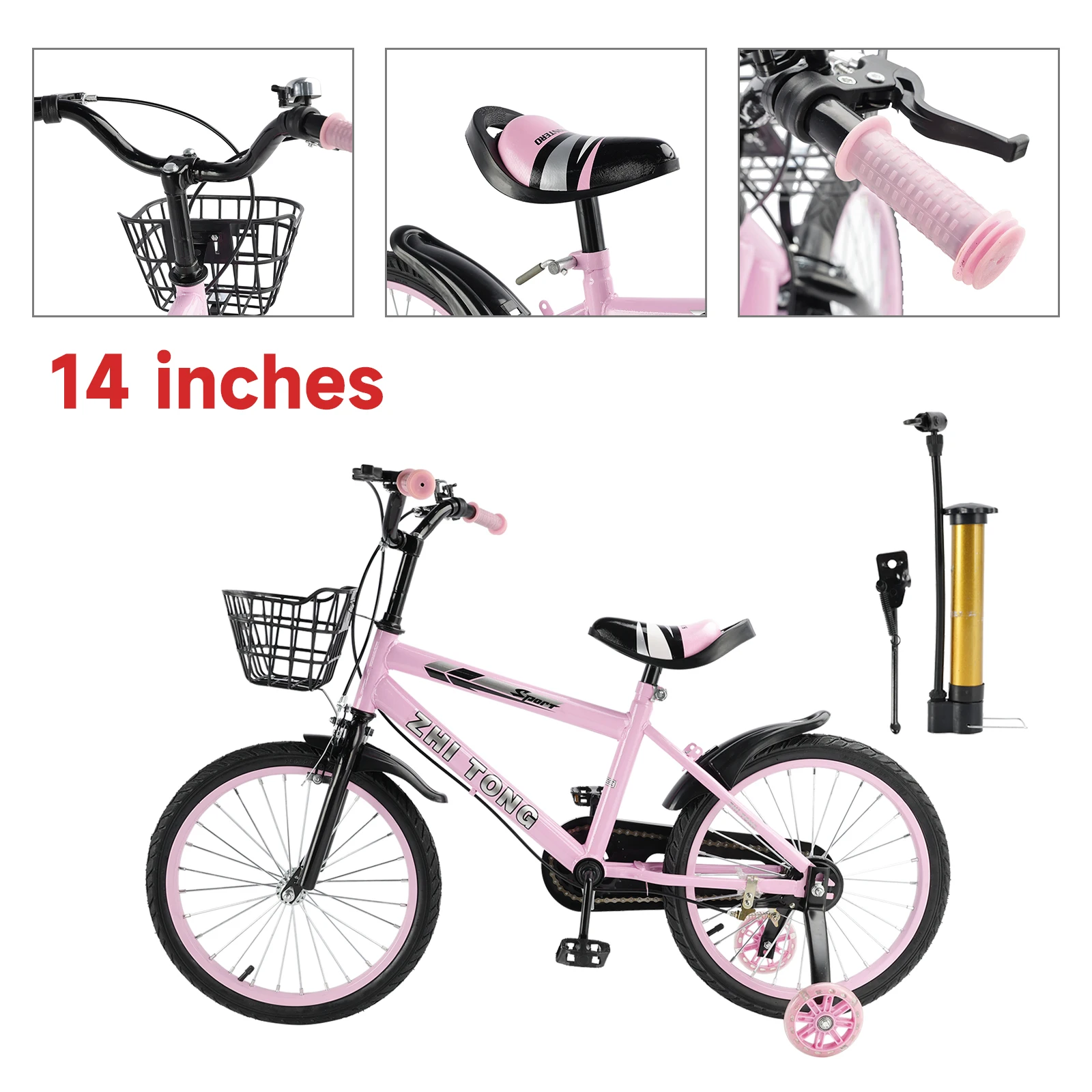 Artudatech 14/16/18 inches Kid's Bike Child Bicycle Boys and Girls with auxiliary wheel