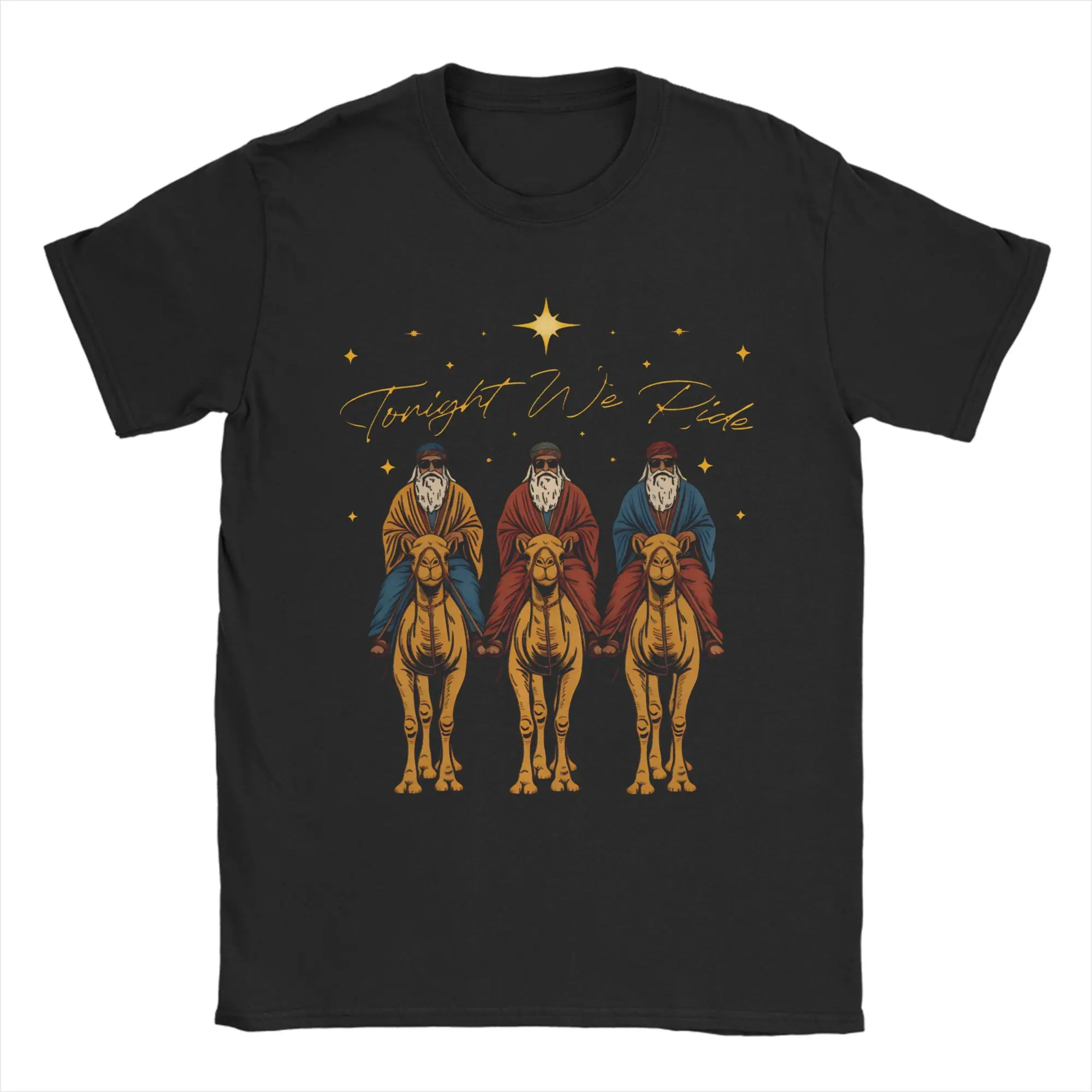 

Футболка с графическим принтом Día de los Reyes Magos Epifanía Three kings для мужчин и женщин, футболка из чистого хлопка, одежда с короткими рукавами