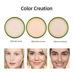 New Foundation Makeup Aloe Vera Softening Powder Waterproof Moisturizing Concealer Foundation Make Up Face Contour Powder Brush