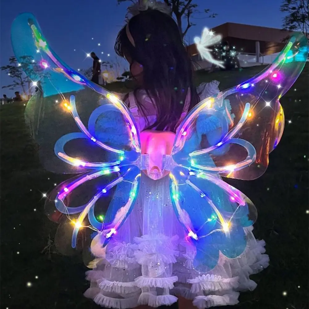 Creative LED Electric Butterfly Wings with Light Music Moving Wings Electric Elf Wings Costume DIY Assembly Shimmering