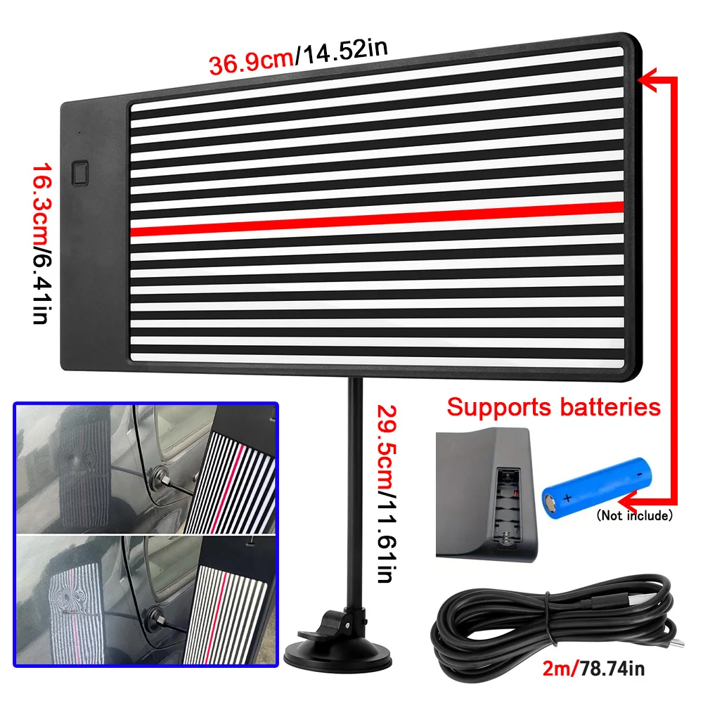 LED 라이트 라인 와이어 보드 자동차 페인트 없는 덴트 제거 지지대 배터리, USB 반사 보드 도구, 자동차 함몰 보조 수리 