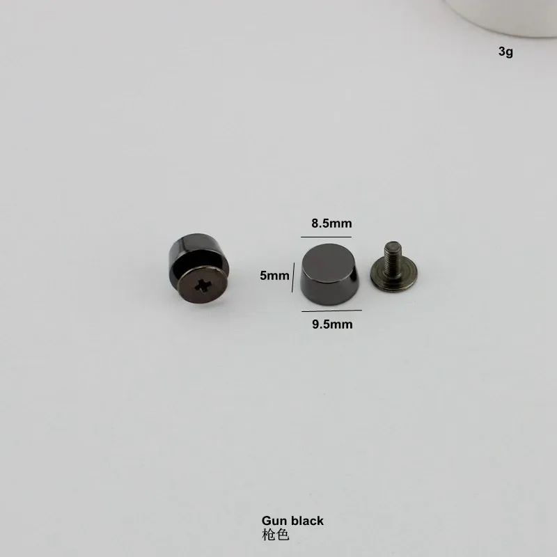 50-200pcs 5 colors 9.5*8mm copper Gold round head rivet screw for bags base studs,high quality purse feet rivets