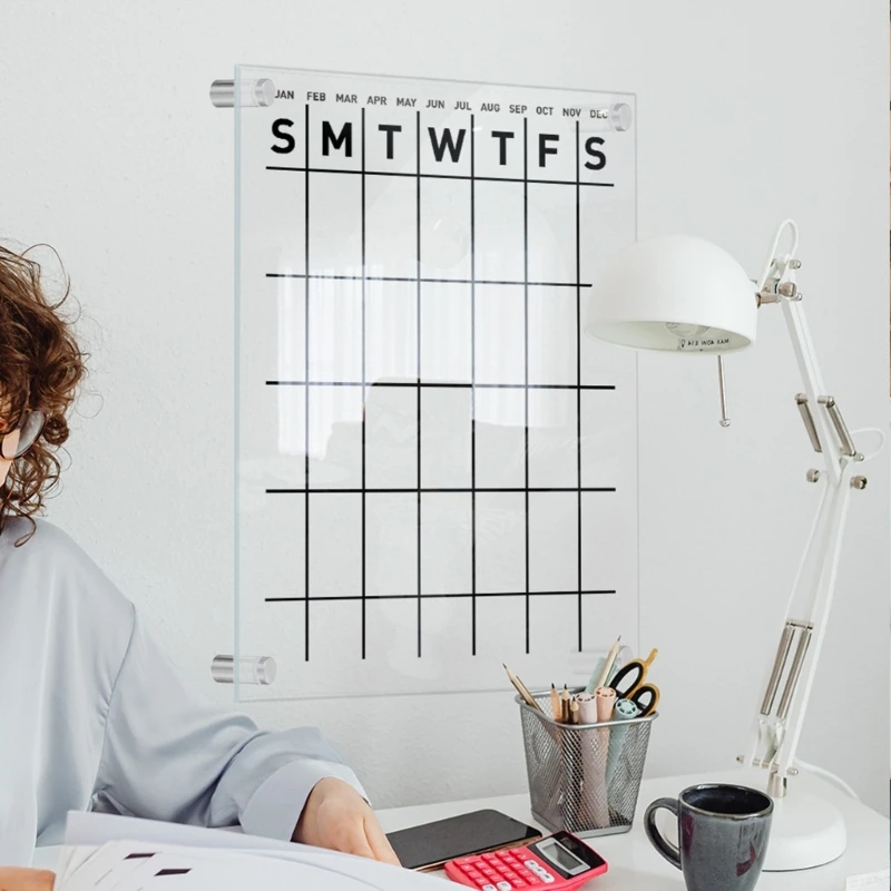 Reusable Calendar Whiteboard Weekly Planner Acrylic Calendar Board To Do List Whiteboard for Wall Decorative