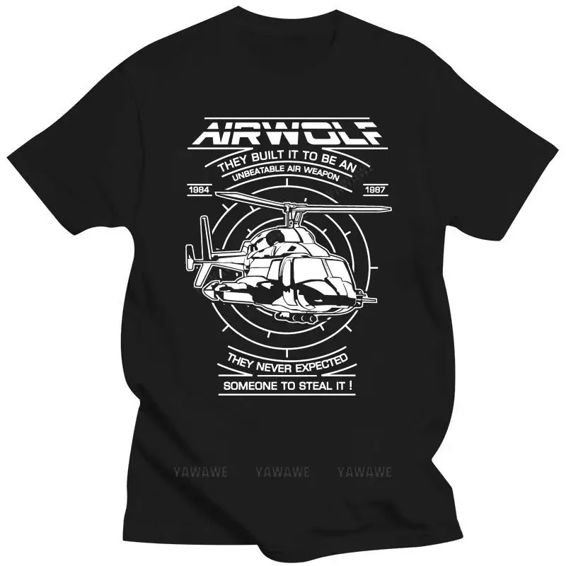 Cotton teeshirt t shirts Airwolf Premium T-Shirt Helicopter cult TV series 80er Huckleberry male o-neck short sleeve casual tops