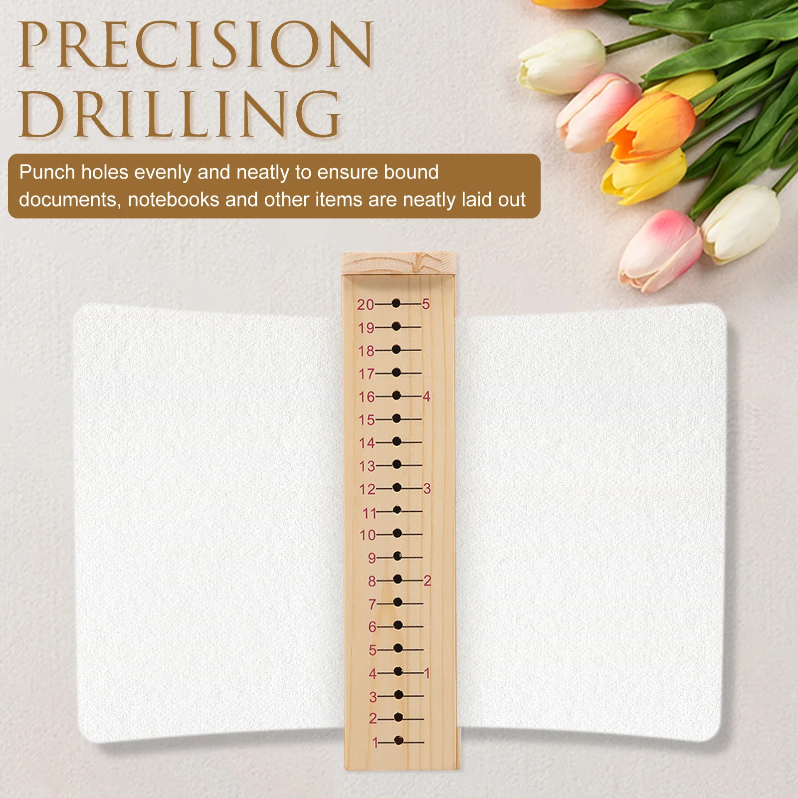 Wood Bookbinding Punching Cradle Portable Book Binding Cradle with Awl Bookbinding Tools Hand Account Binding Kit for DIY Crafts view 3