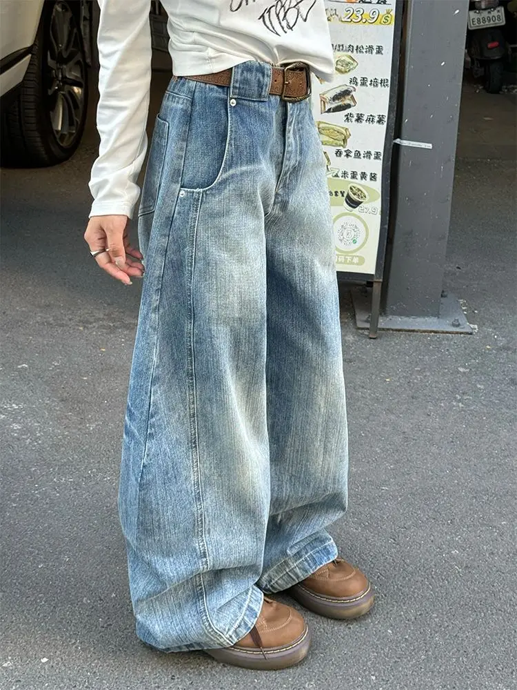 

Vintage High Waited Jeans Woman Street Hip Hop Harajuku Y2k Baggy Jeans Women Clothes Loose Casual Pants Women Clothes