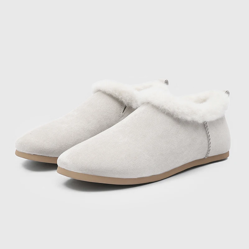 Men Thick Cotton Snow Boots Suede Like Warm Outdoor Cold Proof Non Slip Flat Bottomed Short Cotton Boots