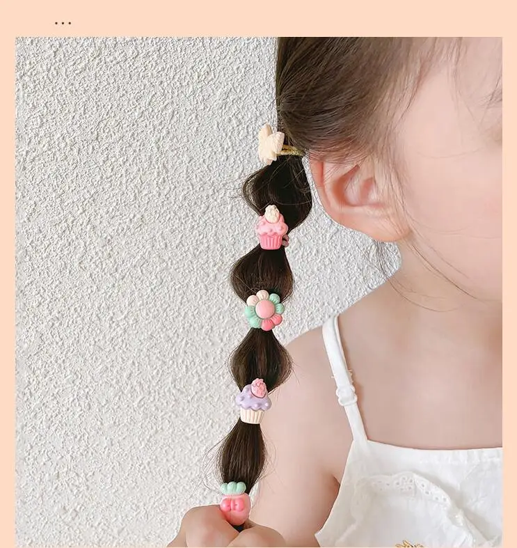 On Sale 10 PCS/Lot Cartoon Animals Hair Ties For Girls Colorful Rope Gum Rubber Band Elasic Hair Bands  Accessories