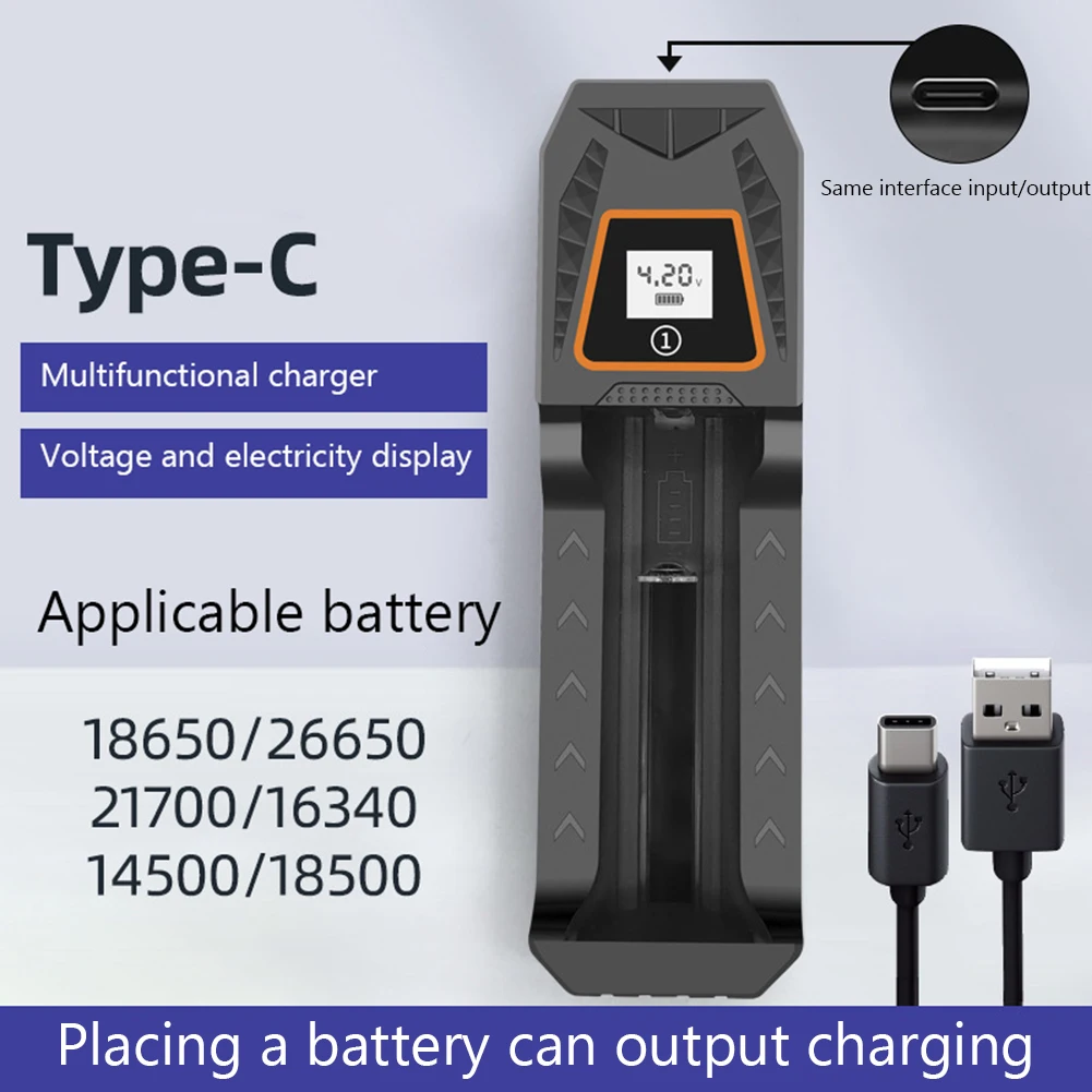

Зарядное устройство 18650 Power Bank с ЖК-дисплеем, 5 В, 1 А, портативное зарядное устройство с USB-разъемом для 3,7 В, 4,2 В, 18650/16340/14500/26650/21700