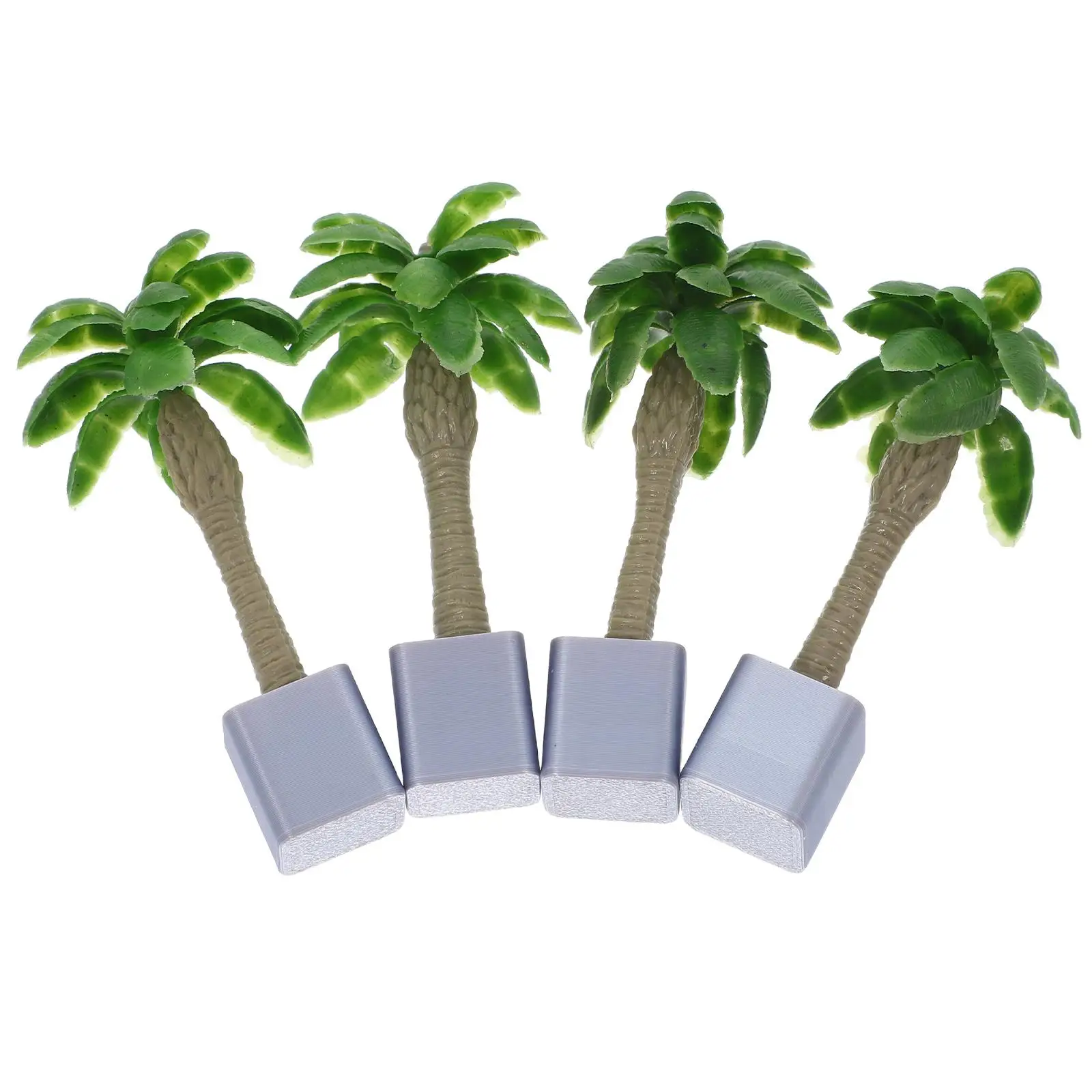 

4 Pcs Miniature Coconut Bonsai Plants High Realism Artificial Desktop Decor Indoor S Table Layout Scenery Faux Plant Plastic