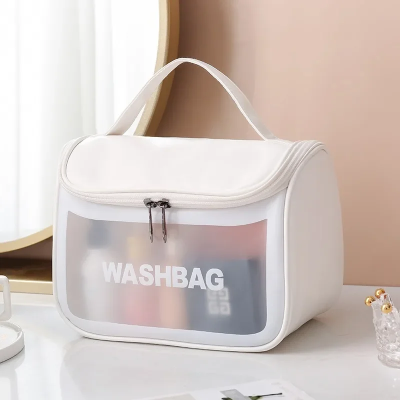 Portable Travel Wash Bag Female Transparent Waterproof Makeup Storage Pouch Large Capacity Cosmetic Organizer