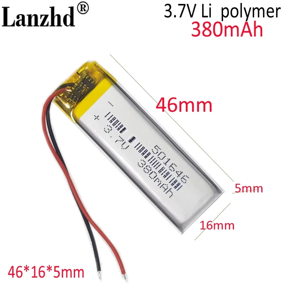 

3.7V 380mAh 501646 Li-polymer Lithium Polymer Ion Battery For Page turning pen Point reading pen 501745 501645 501550 battery