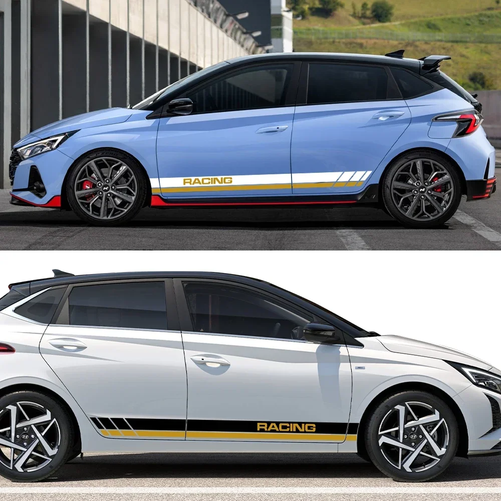 

2PCS Car Door Side Skirt Sticker Decor Auto Accessories For Hyundai i20 WRC N Line 2009 2010 2011 2012 2017 2018 2022 2024
