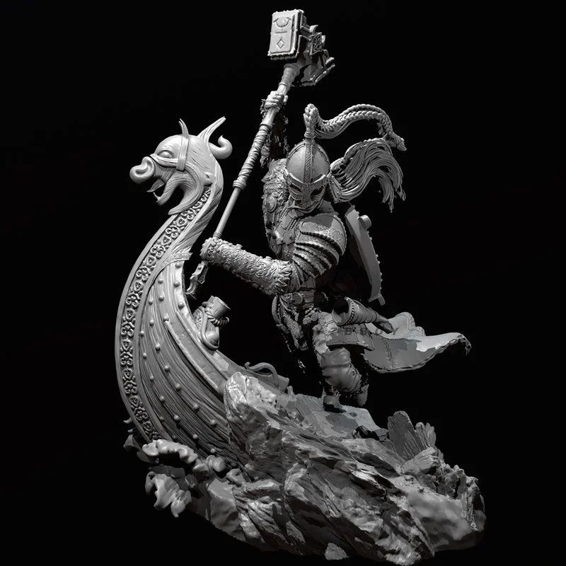 

Viking Pirate Warrior 1/24 Scale Resin Figure Model Kit Assemble Miniatures Unassembled Unpainted Collecting Hobby Toys Gifts