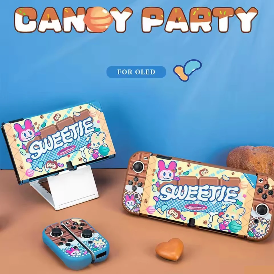 GeekShare JoyCon Candy Party Hard Protective Case For Switch OLED Gamepad Kawaii Replacement Shell Game Accessory New Year Gift