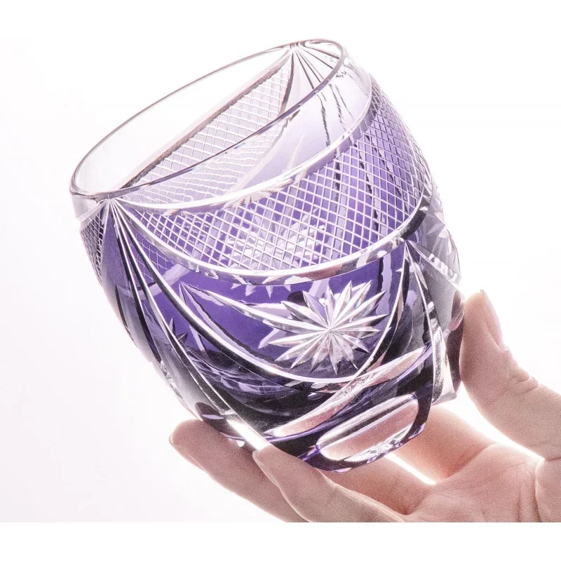 moonlight Whiskey Tumbler Rock Glass Old Fashioned Purple Crystal Cup Whisky brandy Red wine Tasting Glasses Dropshipping