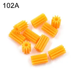 102A 0.5M Long Gear 10 Teeth 10mm Height Small Soft Plastic Yellow Pinion Children DIY Model Toy Accessories 10T