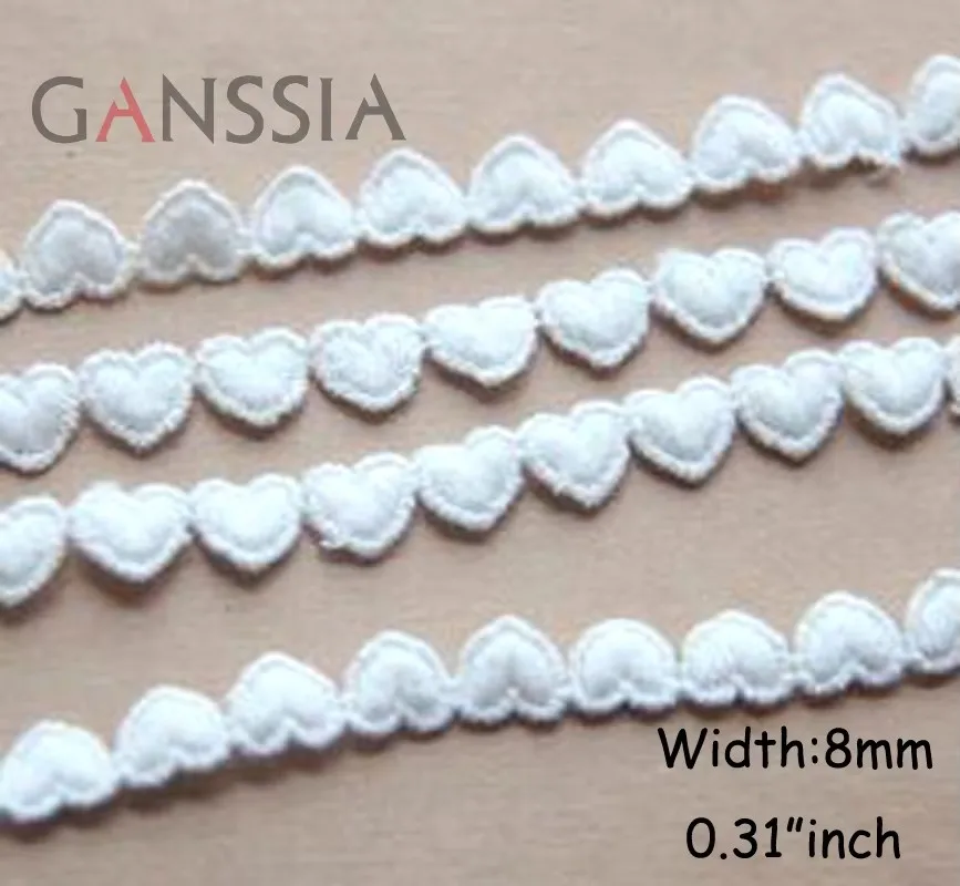 Width: 0.8cm (0.32 Inch) Sweet Heart Lace Trims Garment Cotton Lace Scrapbooking DIY accessories(ss-862)