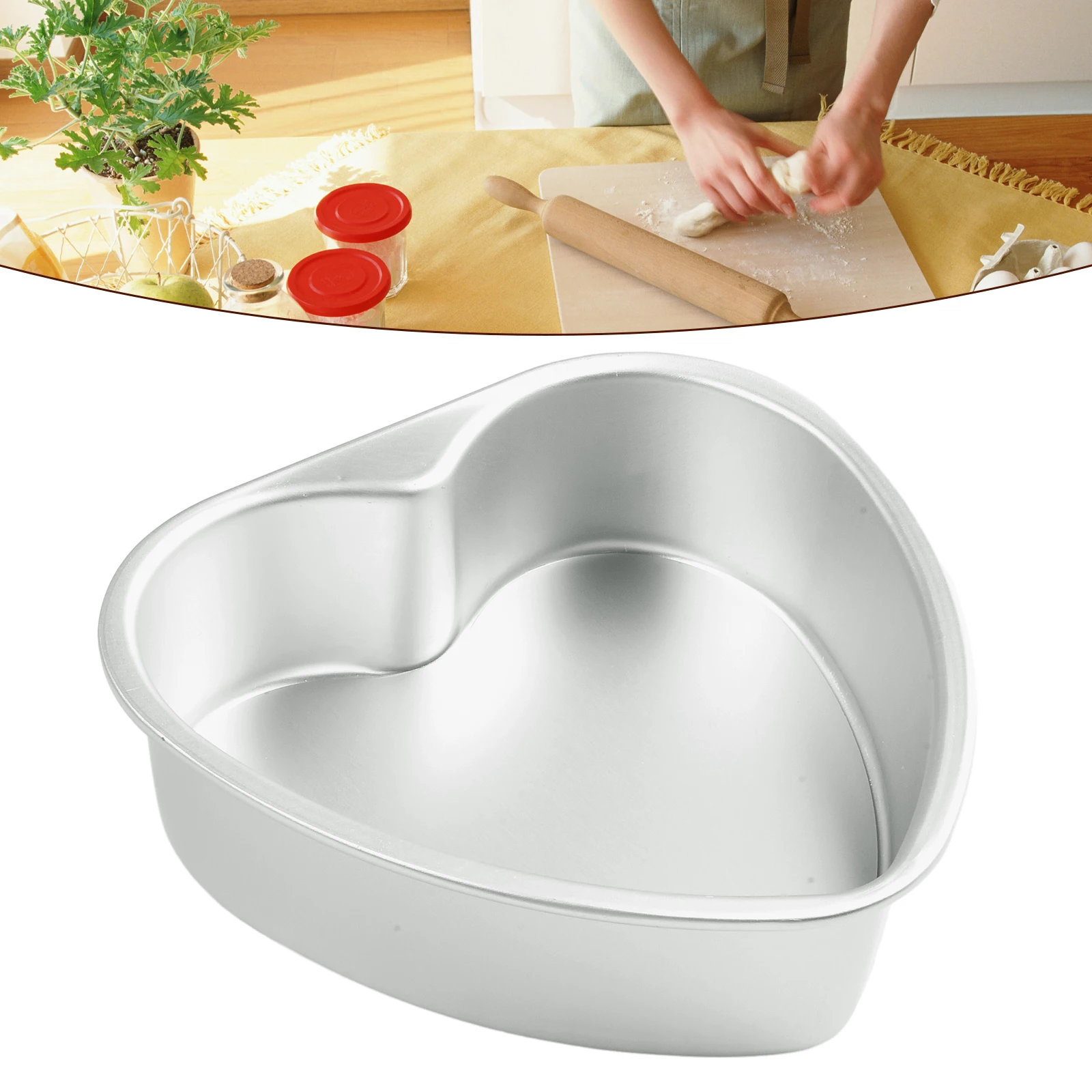 1pc 3/5/6/8/10in Aluminum Heart Shaped Cake Pan Reusable Non-stick Chocolate Baking Tool For Kitchen Cake Pan
