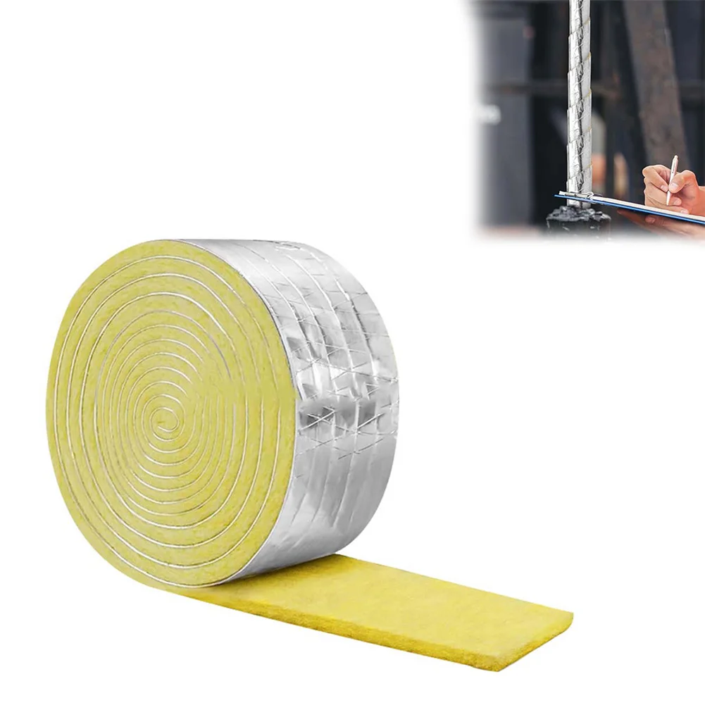 Fiberglass Felt Roll 10m Pipe Insulation Wrap Glass Wool Felt Strip Sound Absorption Heat Insulation Foil Glass Wool Felt Strip
