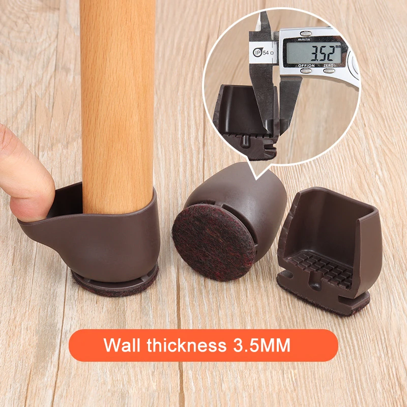 8 Stück Stuhlbein-Bodenschoner mit dicken Wickel-Filzpolstern, Silikon-Möbelfußabdeckung, Tischfüße, schützt den Böden – Detail 8