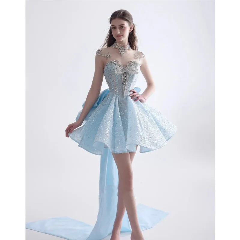 

A new high-end niche short and sweet dress for coming-of-age birthday banquets