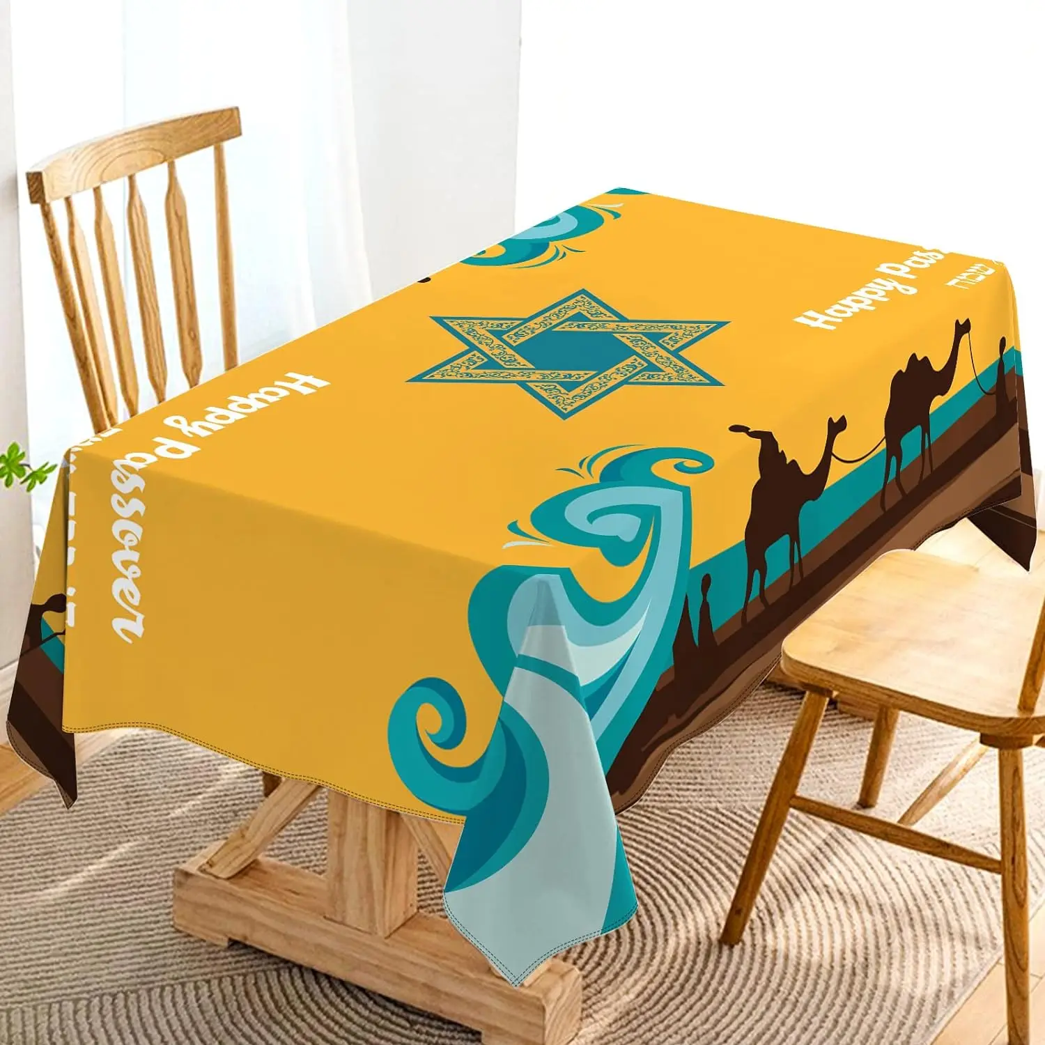 Passover Rectangle Tablecloths Jewish Festival Decor Jewish Exodus From Egypt Kitchen Dining Tablecloth Passover Decorations