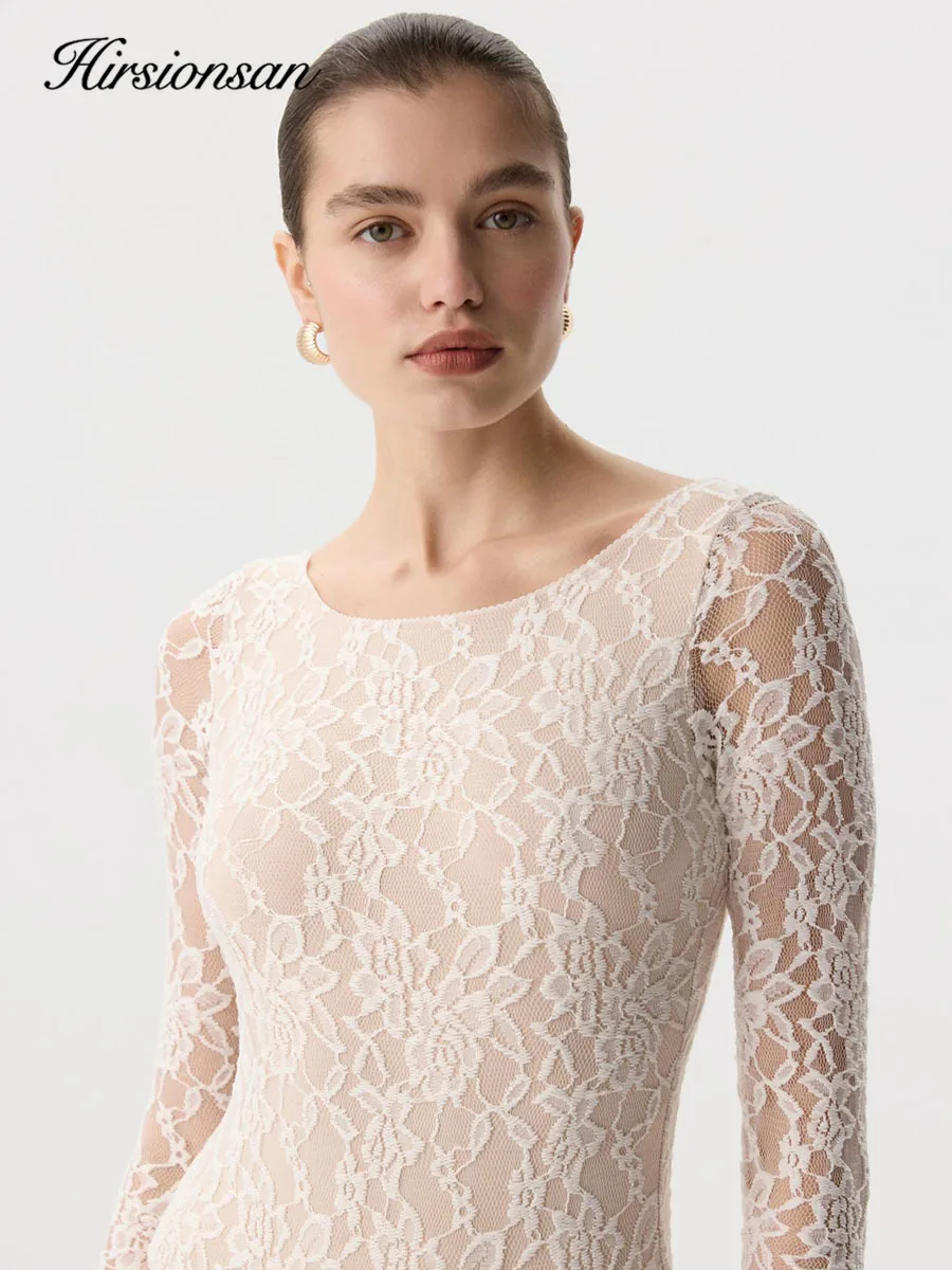 Women's Long Sleeve Lace Slim Fit Layering Top