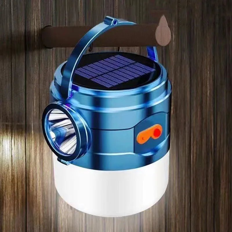 Solar LED Camping Light Waterproof Rechargeable Tent Lamp Portable Lanterns Emergency Lights Market Lamp Energy Saving Bulb LT31