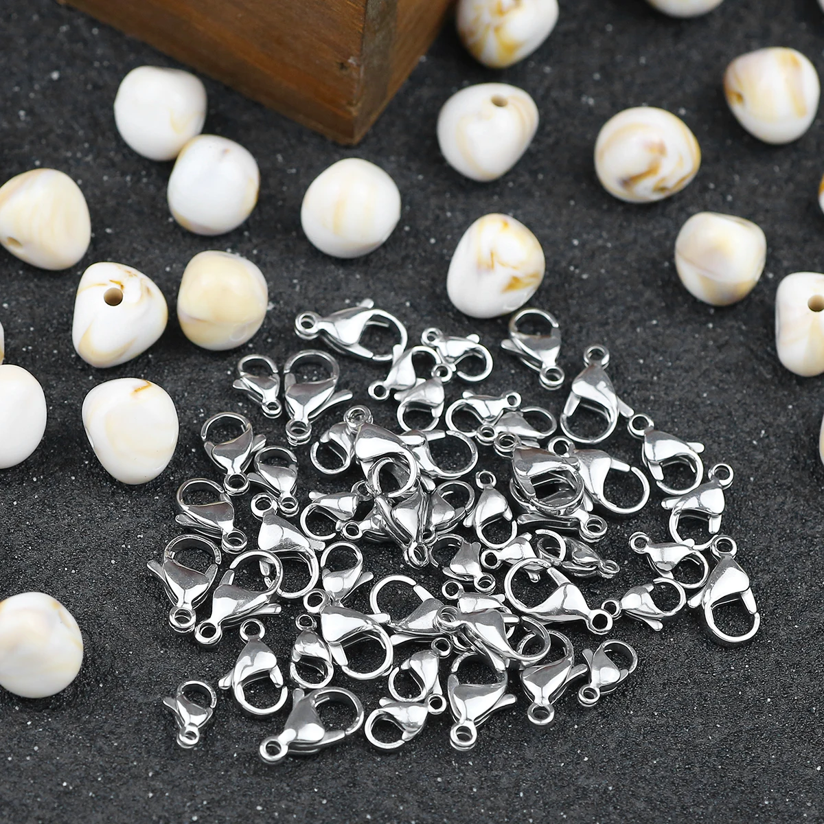 Edelstahl Karabinerverschluss Anhänger Anschlüsse 20/40 Stück 10/11/12/13/15 mm für Schmuckherstellung Halskette Armband DIY Zubehör