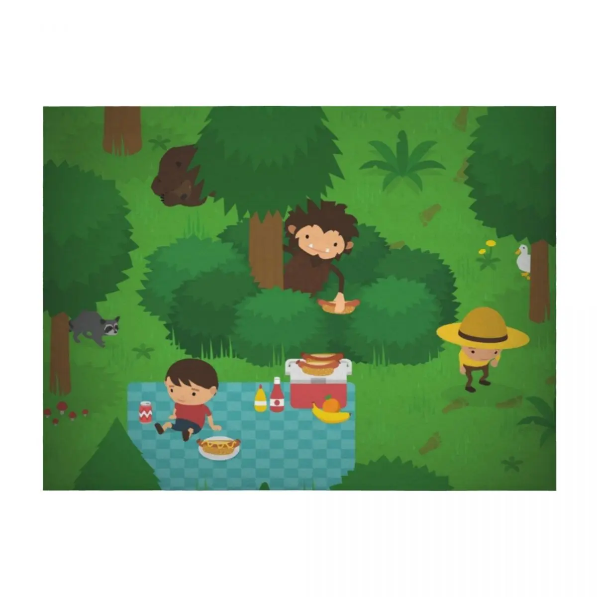 Sneaky Sasquatch Picnic Throw Blanket Giant Sofa Thermals For Travel valentine gift ideas Luxury Brand Blankets
