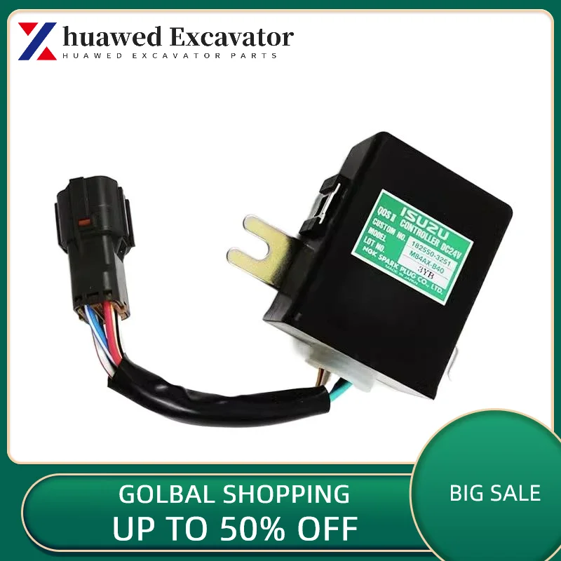 

For Isuzu Engine Hitachi Sumitomo Xcmg Daewoo Sany Preheating Relay Controller Accessories Excavator Parts