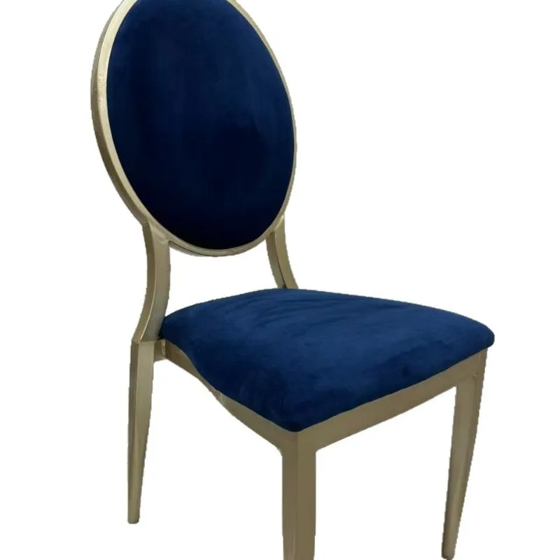 Wedding Chair Banquet Hall Round Back Sun Chair Hotel Dining Chair Meeting Household Napoleon Gold Plated Silver Personalized Ch