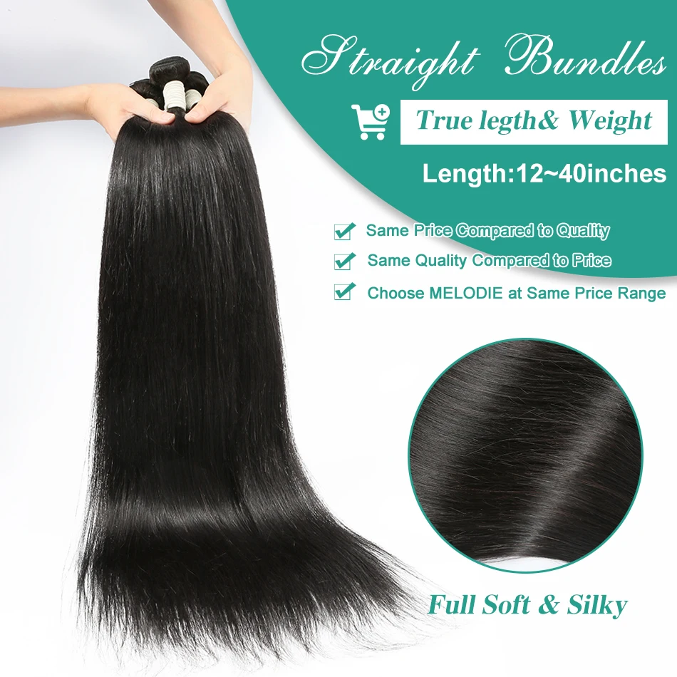 خصلات شعر بشري مستقيم بعظم ميلودي ، شعر برازيلي ، خصلات مموجة ، وصلات شعر ، 36 بوصة ، 38 بوصة ، 40 بوصة ، 30 بوصة