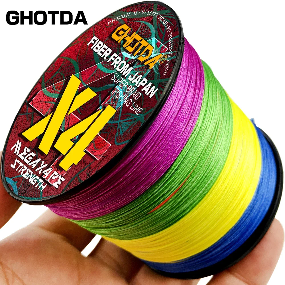 GHOTDA Braided Fishing Line 4 Strands 300M Spinning PE Multifilamento Japa Carp Fly Sea Saltwater Weave Extreme Strong X4 Pesca