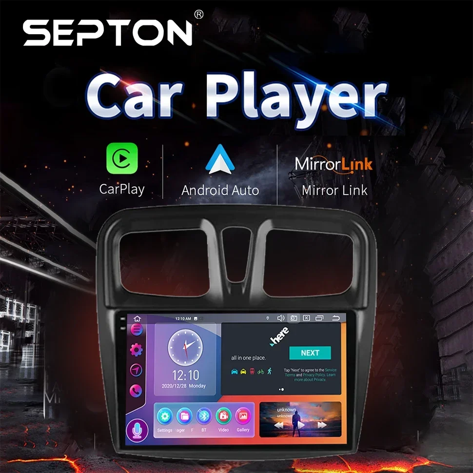 SEPTON Android Autoradio Radio per Renault Logan 2 Sandero 2 2012-2019 Lettore multimediale GPS 2Din HeadUnit 4G Carplay Autoradio