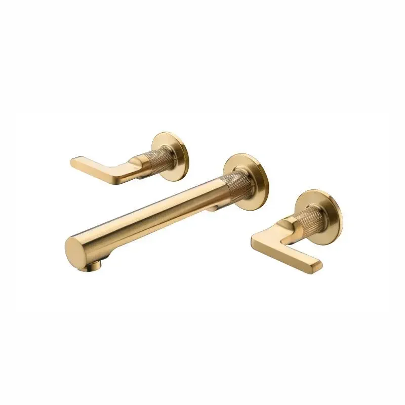

Wall pre-embedded box, faucet copper basin, faucet brushed gold 38024
