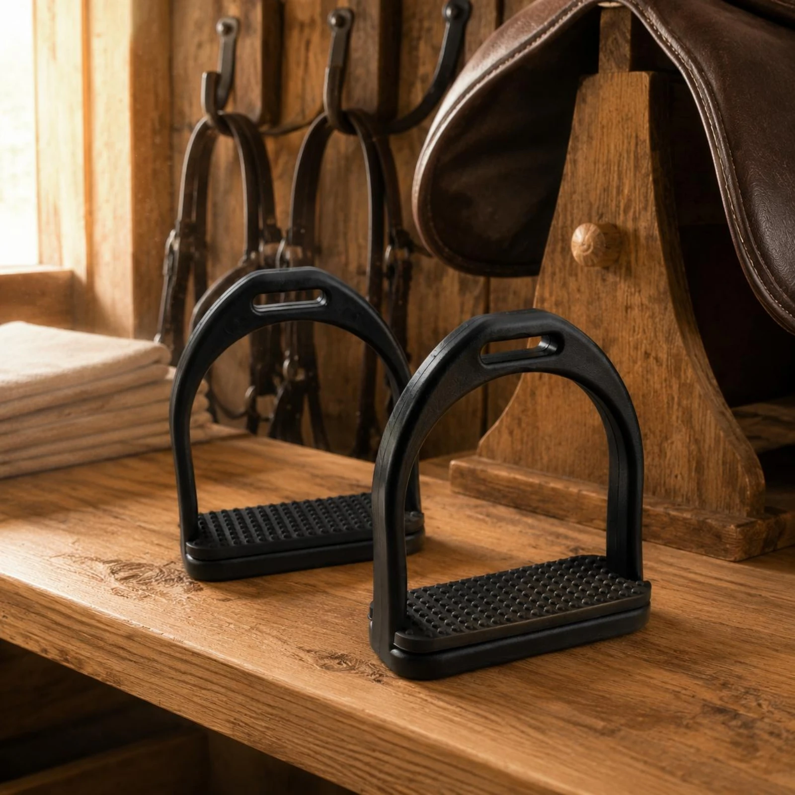 

Black Resin Stirrup Textured Surface Children's Stirrup Kids Western Stirrups Anti-Slip Equestrian Gear Easy to Attach