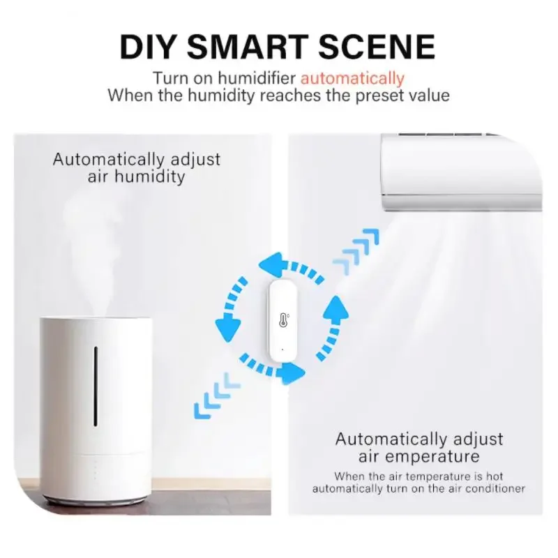 Tuya Wifi/Zigbee เครื่องตรวจจับอุณหภูมิ Real-time Monitor อุณหภูมิความชื้นเซนเซอร์ผ่าน Smart Life App Alexa Google Smart Home