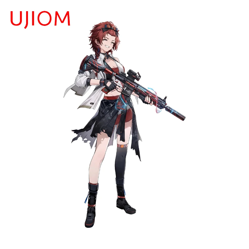 UJIOM Anime Girl with Gun Wall Sticker Wuthering Waves Pretty Toolbox Sunscreen Vinyl Decal Air Conditioner Adhesive Wallpaper