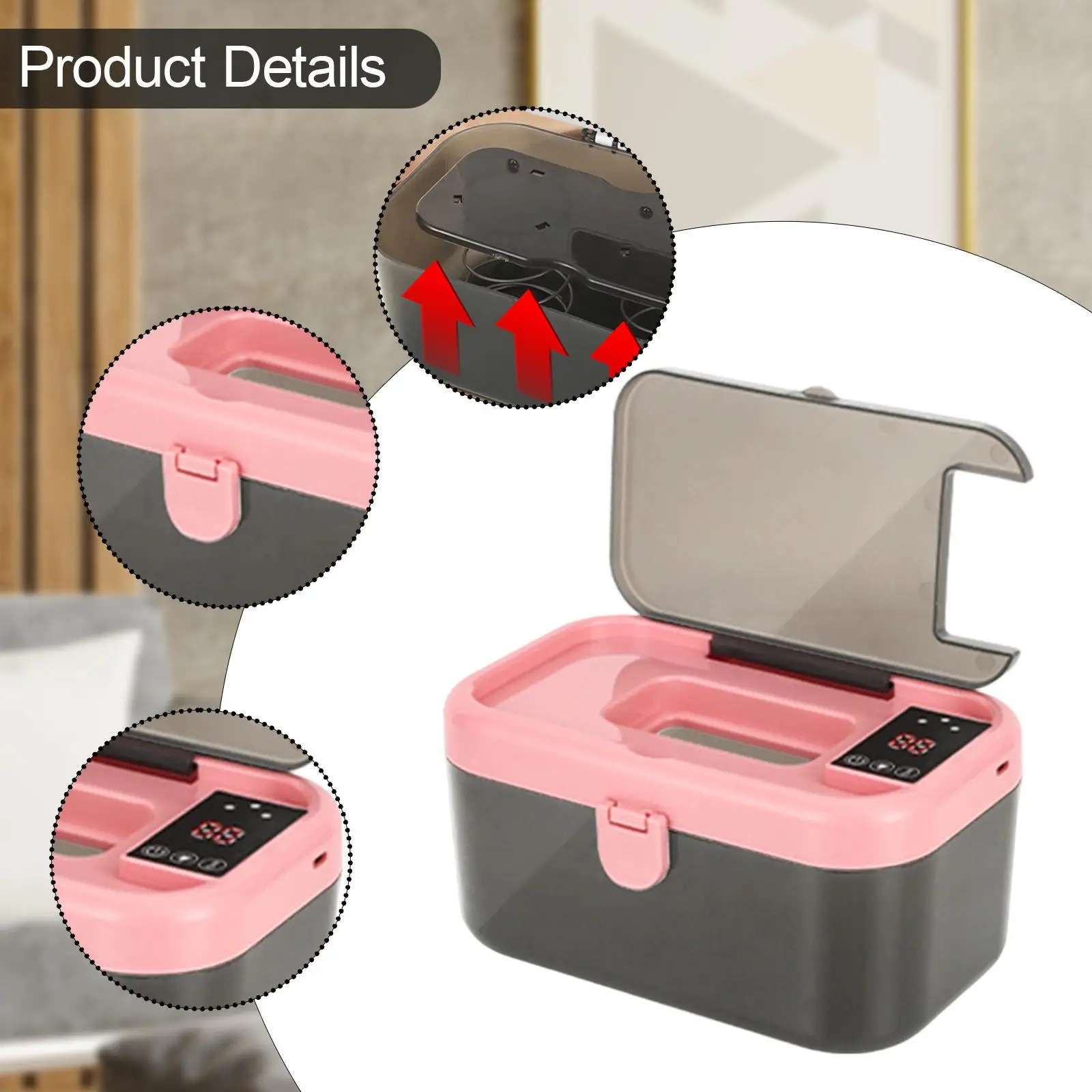 ضوء ليلي أكثر دفئًا من بيبي، مريح، سهل الاستخدام، قابل للتعديل بالتساوي 55/60/65 ° C حفاضات مسح أكثر دفئا للسيارة المنزل السفر أمي، #5