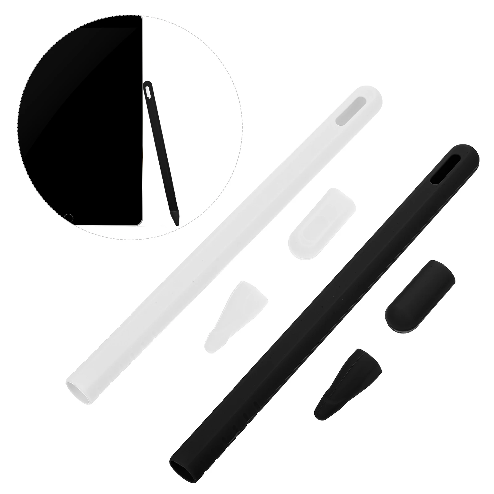 

2pcs Stylus Case Silicone Protective Cover Compatible For Apple Pencil 2 Durable Non-Slip Touch Pen Sleeve Scratch Resistant