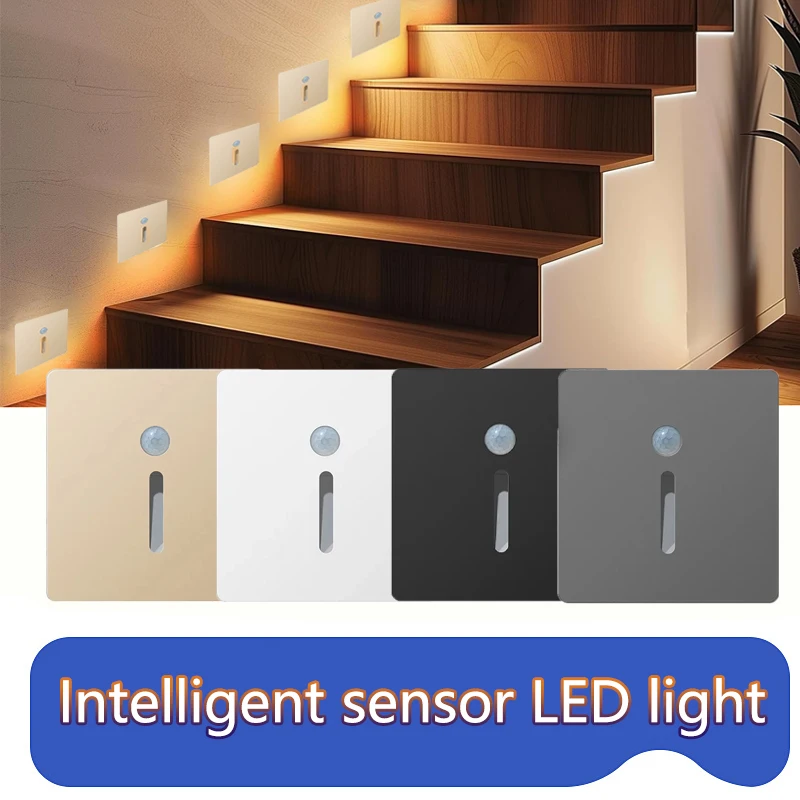 

10pccs Motion Sensor Light Indoor LED Night Light Recessed Wall lamp Stair Light for Hallway Stairs Bathroom Closet Bedroom