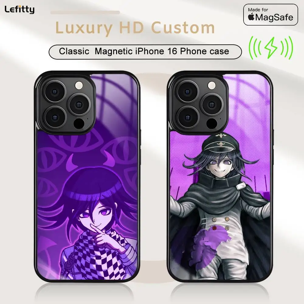 Danganronpa Kokichi Ouma Funda de teléfono MagSafe magnética para iPhone 16 15 14 13 12 11 Pro Plus Max Mini Funda de cargador inalámbrico