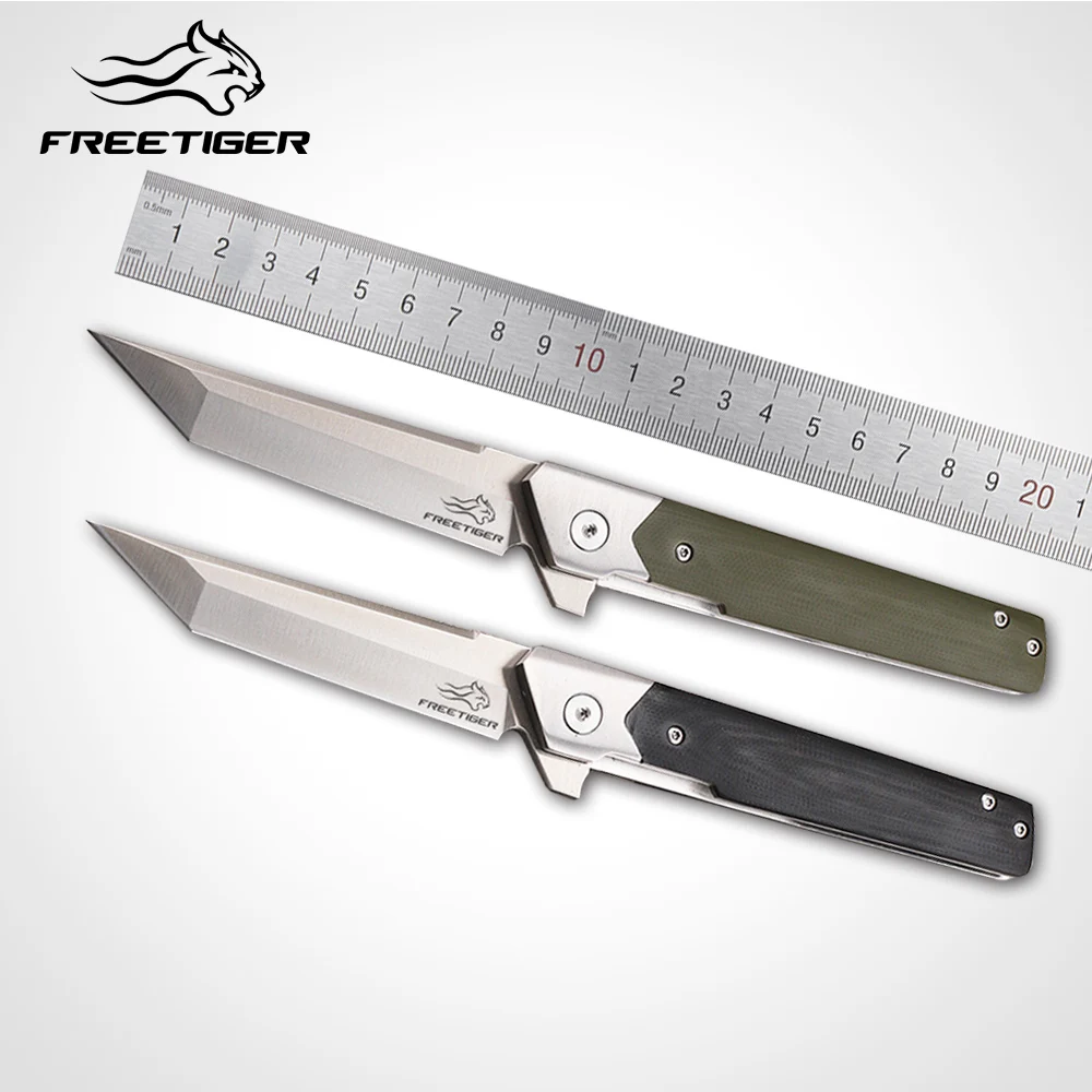 FreeTiger FT922 D2 Pocket Knife Steel+G10 Handle Outdoor Hunting Survival Camping Tactical EDC Hiking Utility Tool Knife