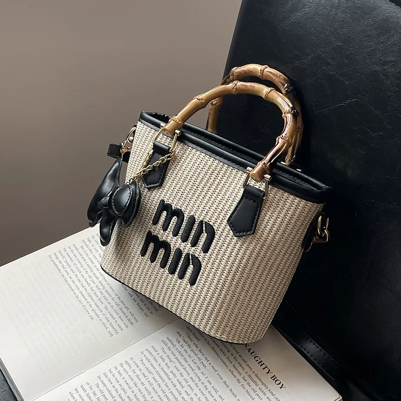 

High-Quality Luxury Designer Small Bag Female Summer Leisure Seaside Vacation All-match Messenger Portable Bucket Bag Handbags