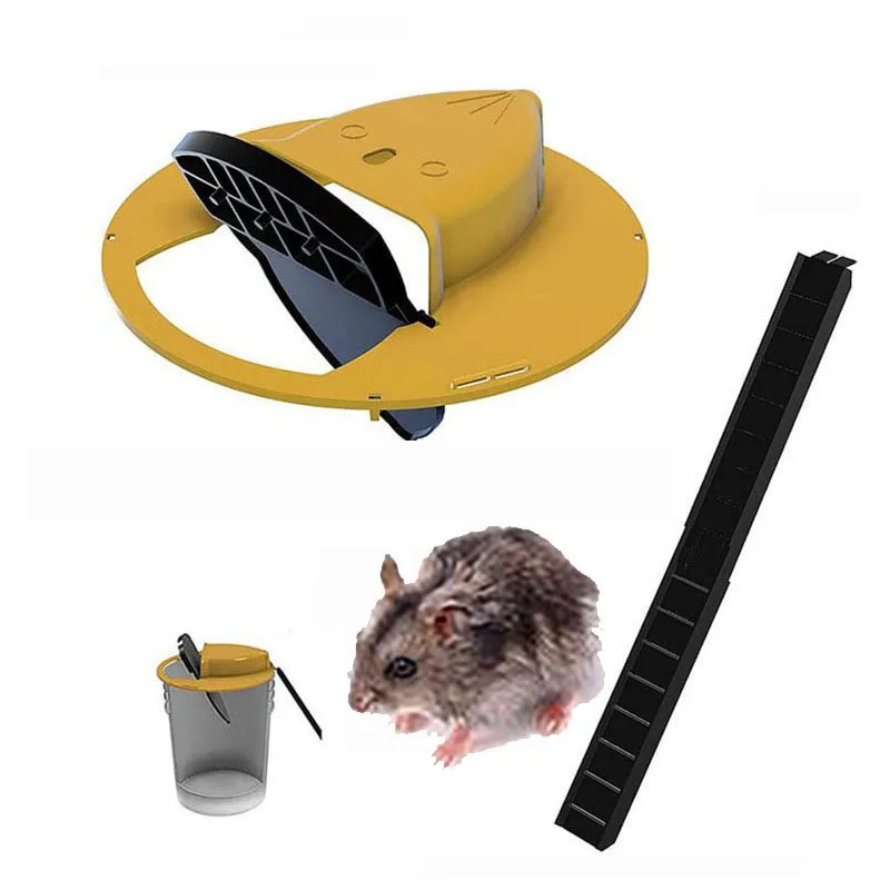 Multi Catch Mice Trap Reusable Smart Flip and Slide Bucket Lid Mouse Rat Trap Humane or Lethal Trap Auto Reset Rat Door Style